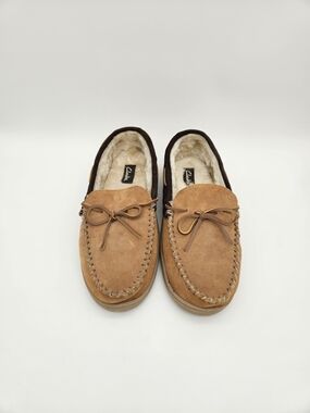 Clarks Men’s Tan Suede Moccasin Slippers Size 11